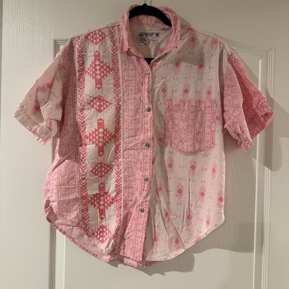 Women’s Vintage Size Small Aztec Abstract Blouse - Picture 1 of 5